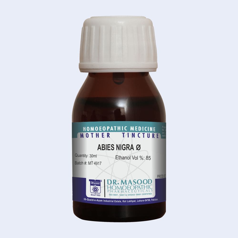 Mother tincture of Abies nigra by Dr. Masood homeopathic pharmaceuticals Pakistan