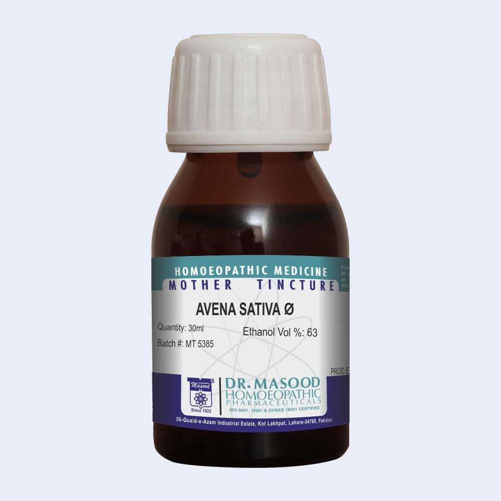 Avena Sativa Q- Mother Tincture of Avena sativa Q , sourced from Common Oat by Dr.Masood Homeopathic Pharma