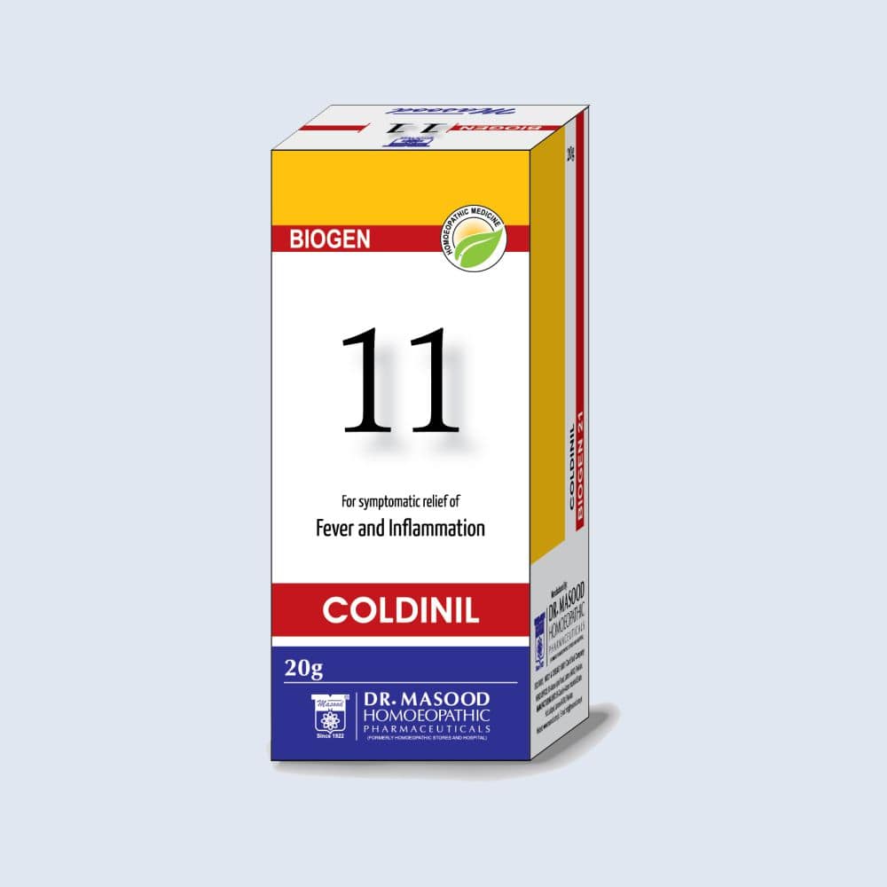 BIOGEN 11 COLDINIL -Homeopathic Tablets for Fever & Inflammation -dr masood homeopathic pharma