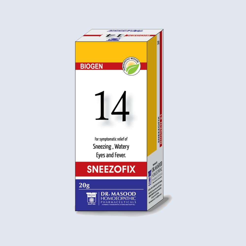 BIOGEN 14 SNEEZOFIX - Biogen 14 - Homeopathic treatment of Cold-Dr. Masood Homoeopathic Pharmaceuticals