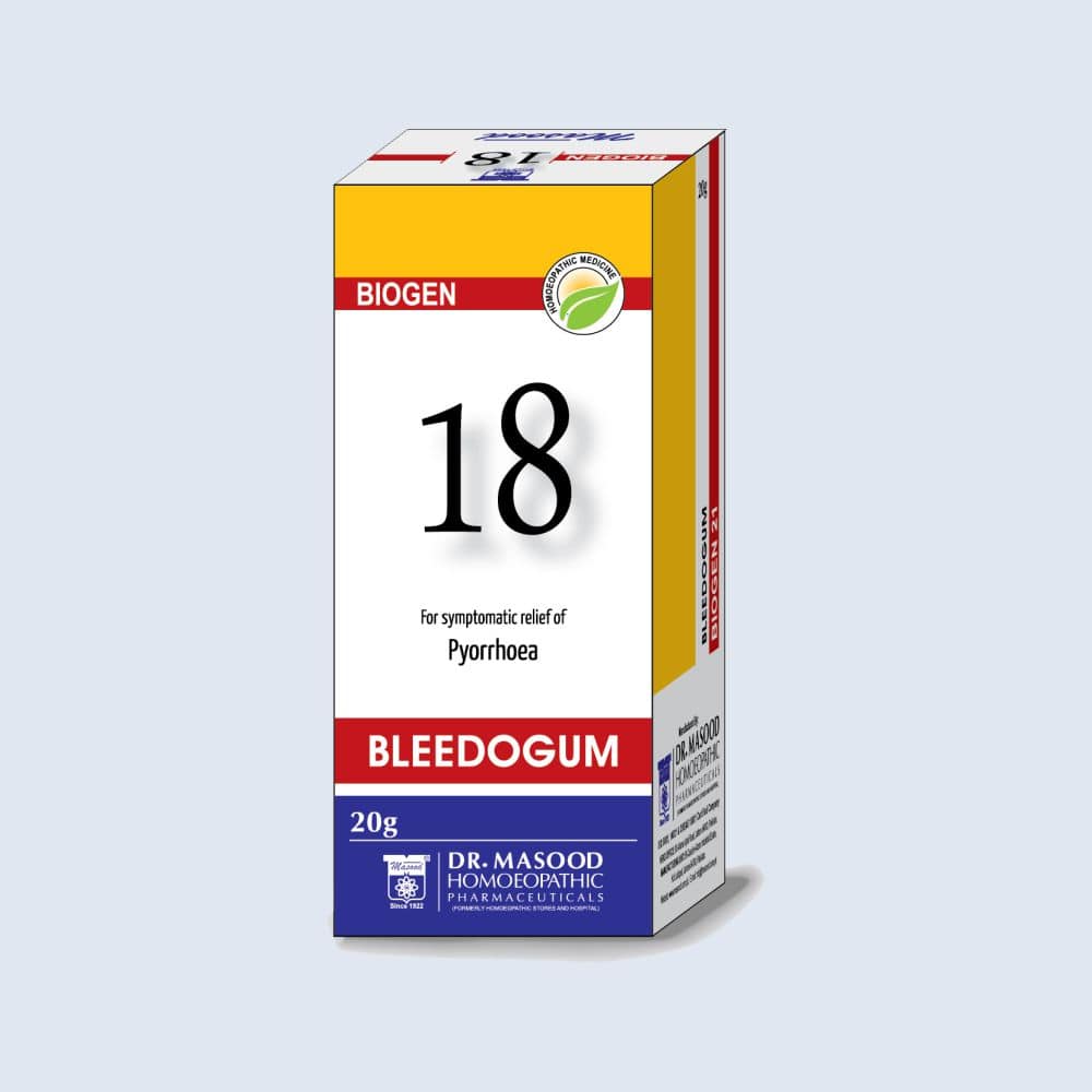 BIOGEN 18 - Homeopathic Medicine for Bleeding Gums (Pyorrhoea) by Masood homeopathic pharma