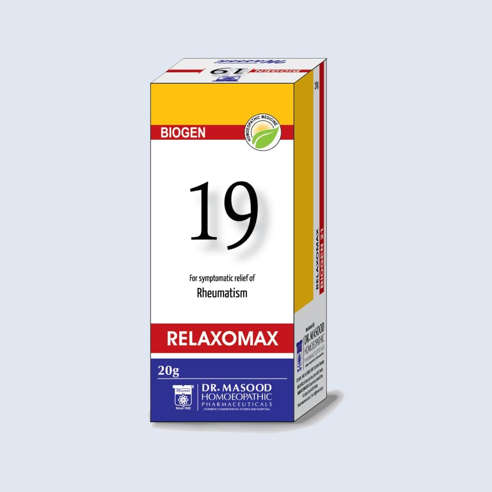 BIOGEN 21 RELAXOMAX -Homeopathic Tablets for Joint Pain Rheumatism- Dr. Masood Homoeopathic Pharmaceuticals