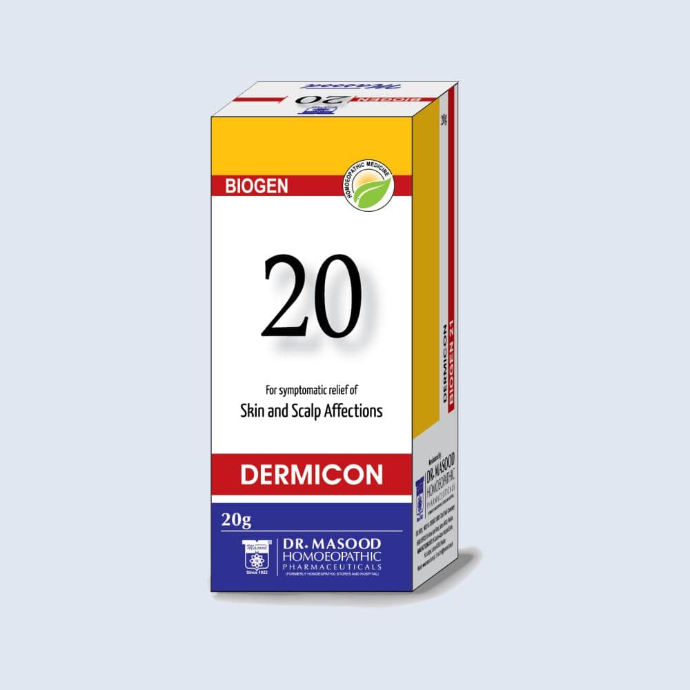 BIOGEN 20 DERMICON -BIOGEN 20 - Homeopathic Tablets for Skin & Scalp Infections-Dr. Masood homeopathic pharma