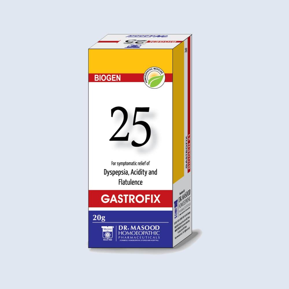 BIOGEN 25 (GastroFix) | For Acidity , Dyspepsia & Flatulence | Masood Homeopathic pharma