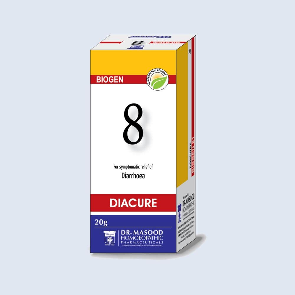 BIOGEN 8 DIACURE -Homeopathic Remedy of Diarrhea | Dr Masood ® Dr. Masood Homoeopathic Pharmaceuticals