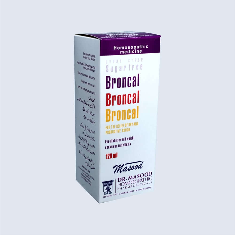 Broncal Cough Syrup (Sugar Free) -For Adults & Children-Dr.Masood homeopathic pharma