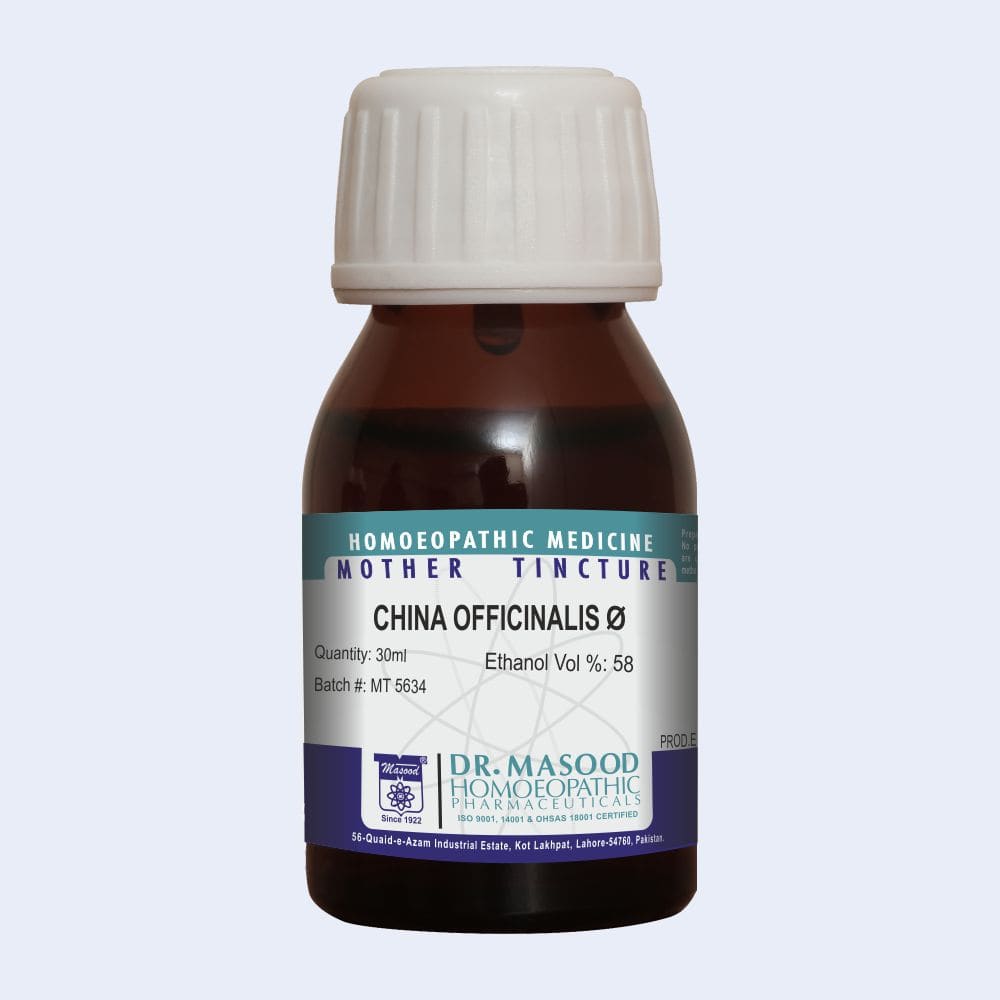 CHINA OFFICINALIS Q-Mother tincture-dr.masood homeopathic pharma-pakistan