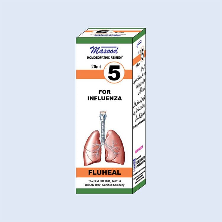 HR NO. 5 (FLUHEAL) - For Influenza & Fever- Dr. Masood homeopathic pharma