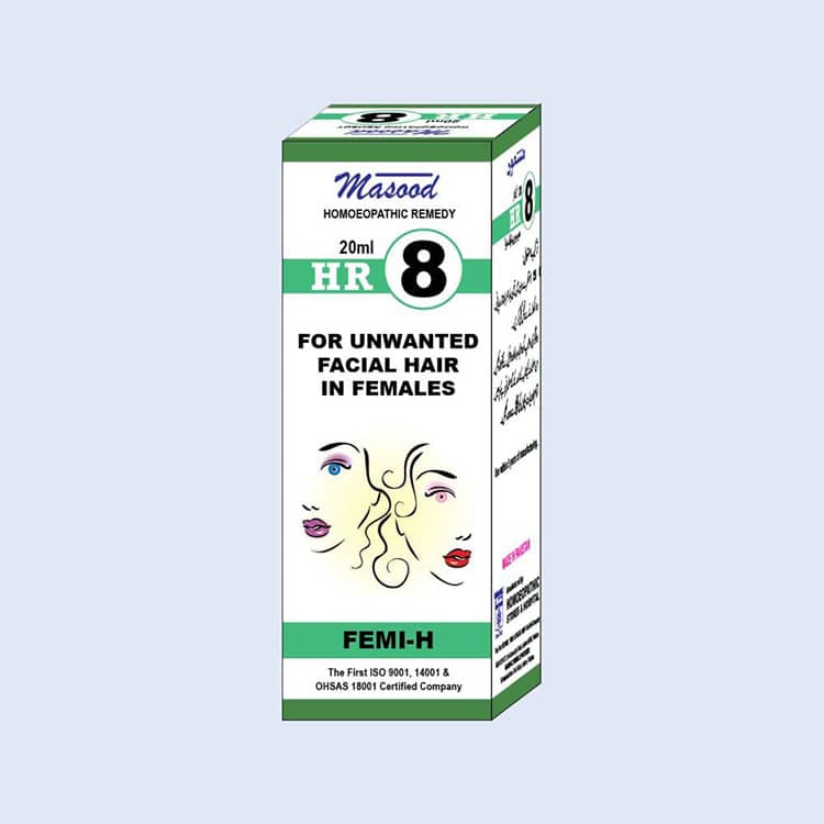 Masood's HR.8 - Homeopathic Drops for Facial Hairs- Dr. Masood homeopathic pharma