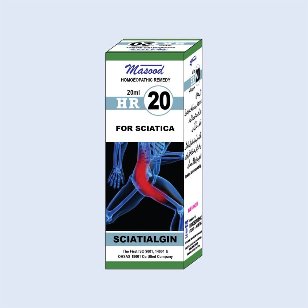 HR-20 (Sciatialgin) - Homeopathic Drops for Sciatica by Dr. Masood ®