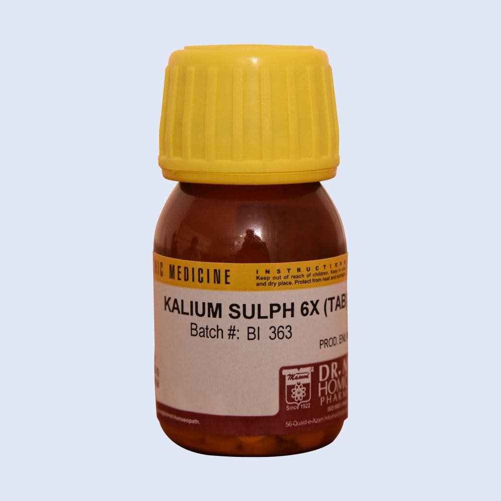 Kalium Sulphuricm (Kali Sulph) | 6X , 3X , 12 X-Tissue Salt-madooshomeoapthic