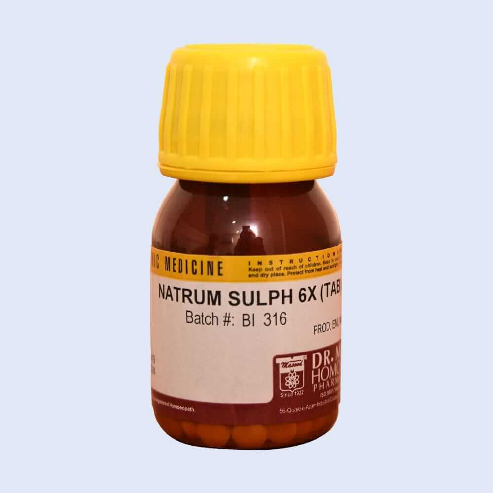 Natrum Sulphuricum (Natrum Sulph) 6x, 3X, 12X | biochemic Salt- Masood-homeopathic