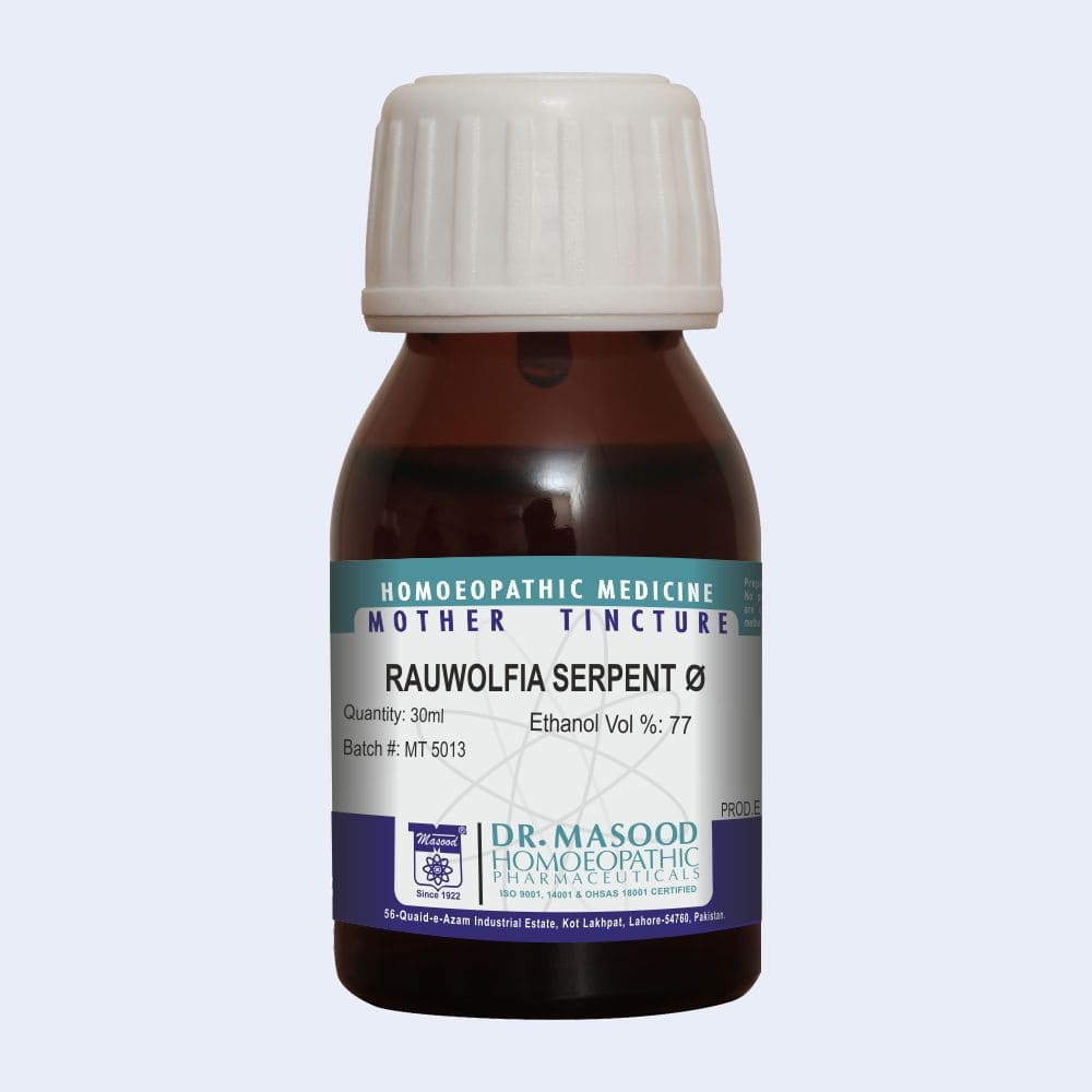 Rauwolfia Serpentina Q - Mother Tincture- Uses & benefits by Dr. Masood homeopathic